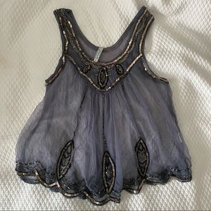 Free People sheer embellished tank